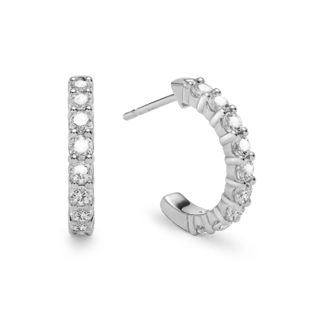 1.0CT Round Diamond April Birthstone Hoop Earrings for Her