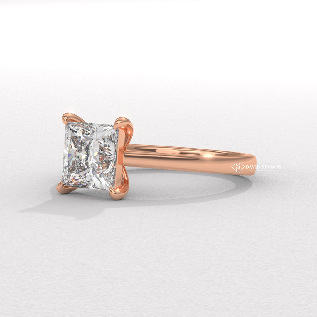 1.50CT-2.50CT Princess Moissanite Solitaire Diamond Engagement Ring