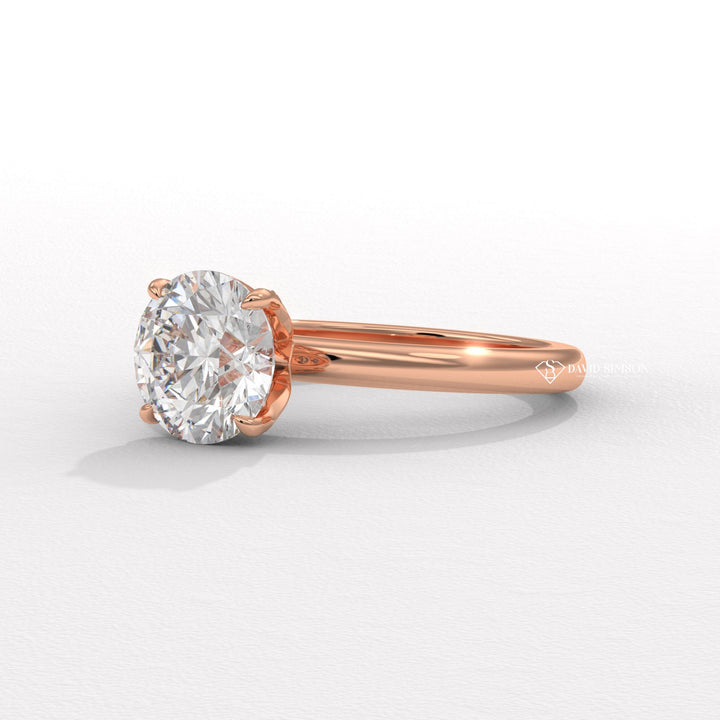 1.0CT-3.0CT Round Moissanite Diamond Tulip Set Engagement Ring