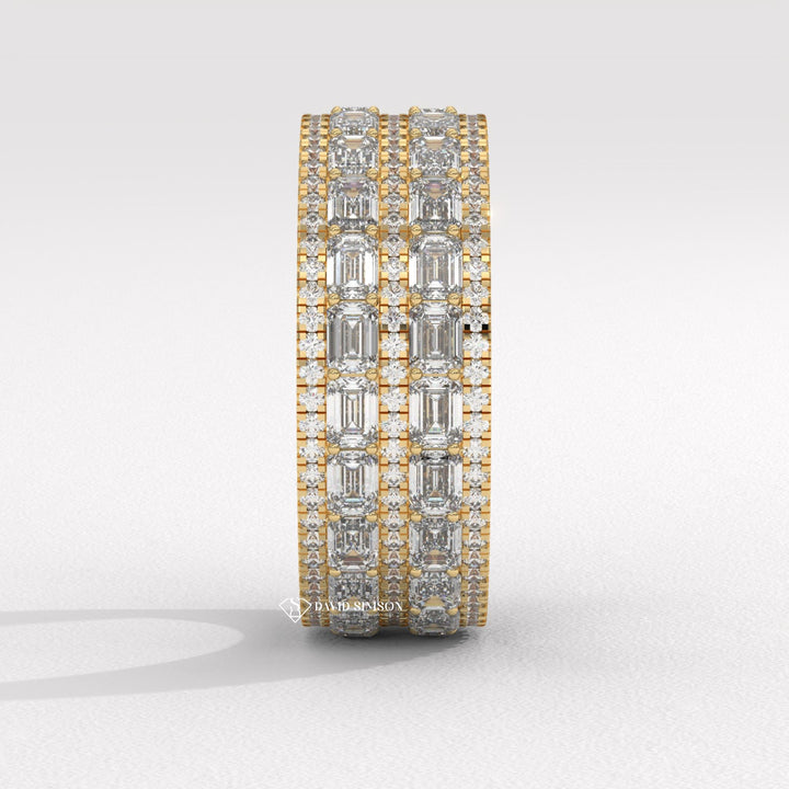Mixed Cut Eternity Band
Alternating Diamond Band
Baguette Round Ring
Moissanite Statement Ring