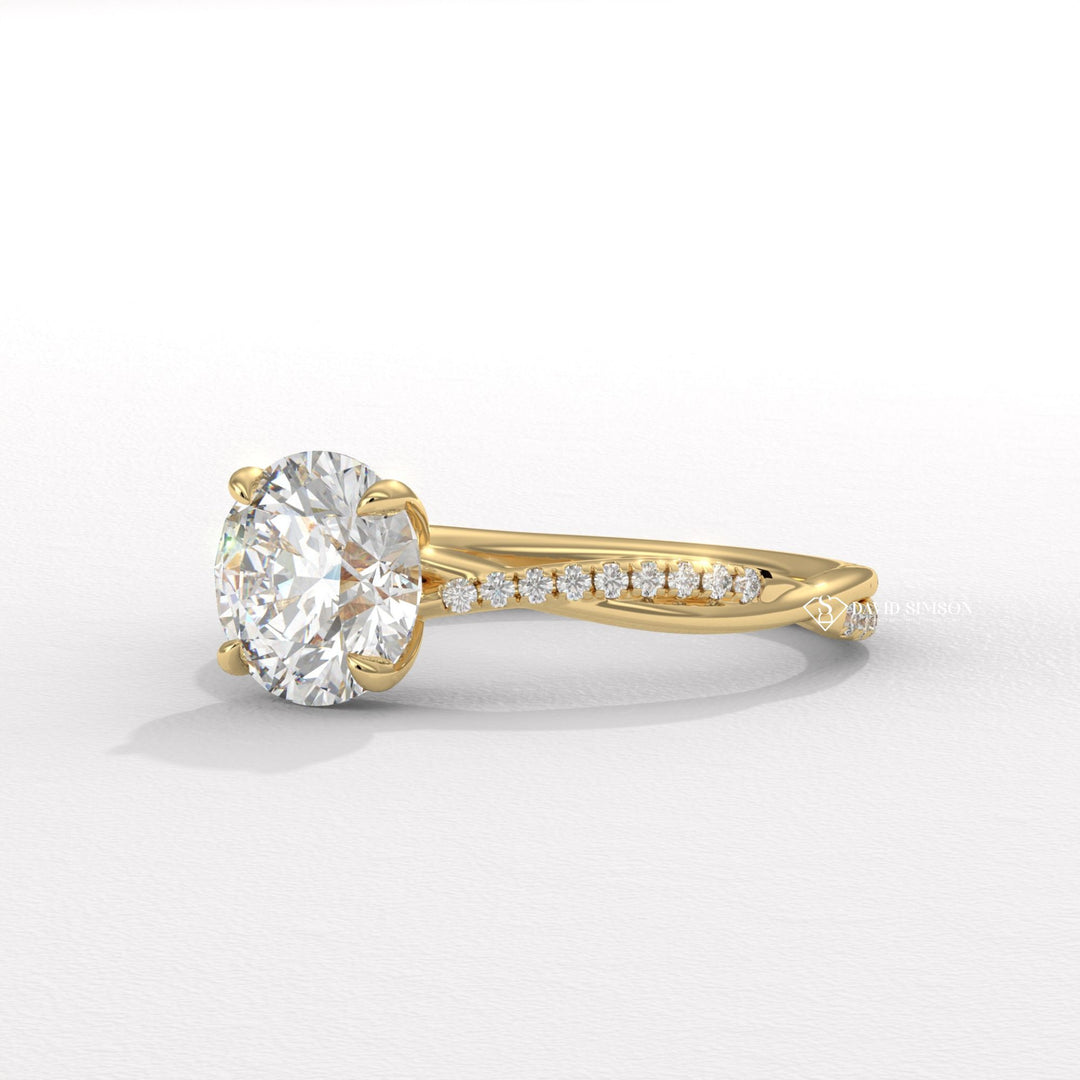 1.0CT-3.0CT Round Moissanite Infinity Diamond Engagement Ring