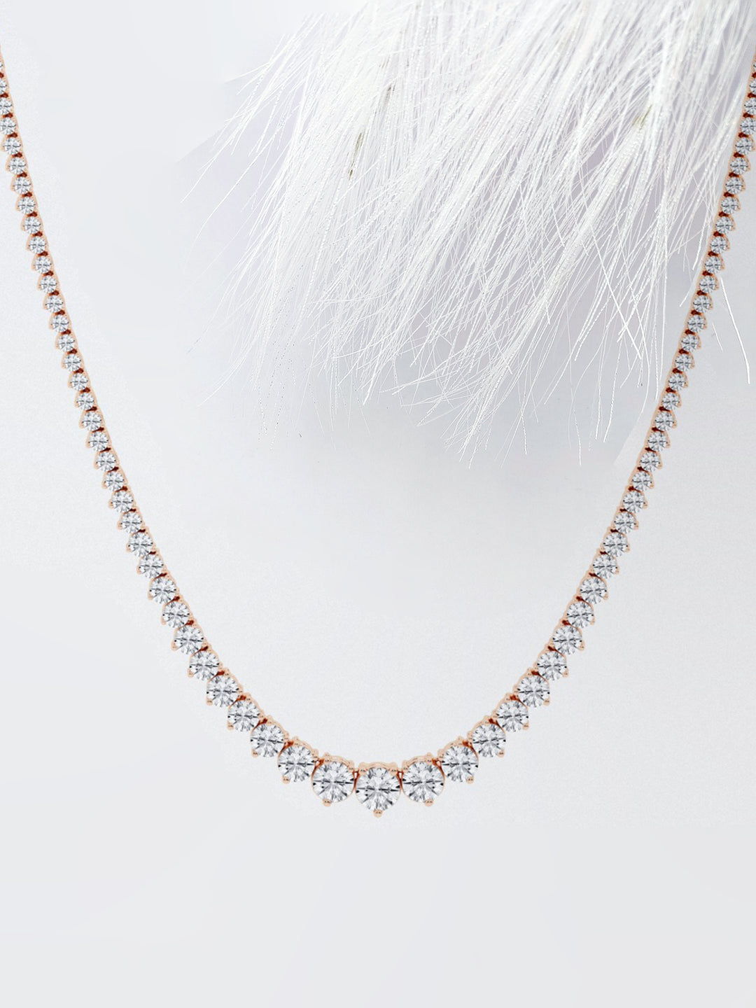 Round Cut Diamond Lab Grown Tennis Necklace for Her