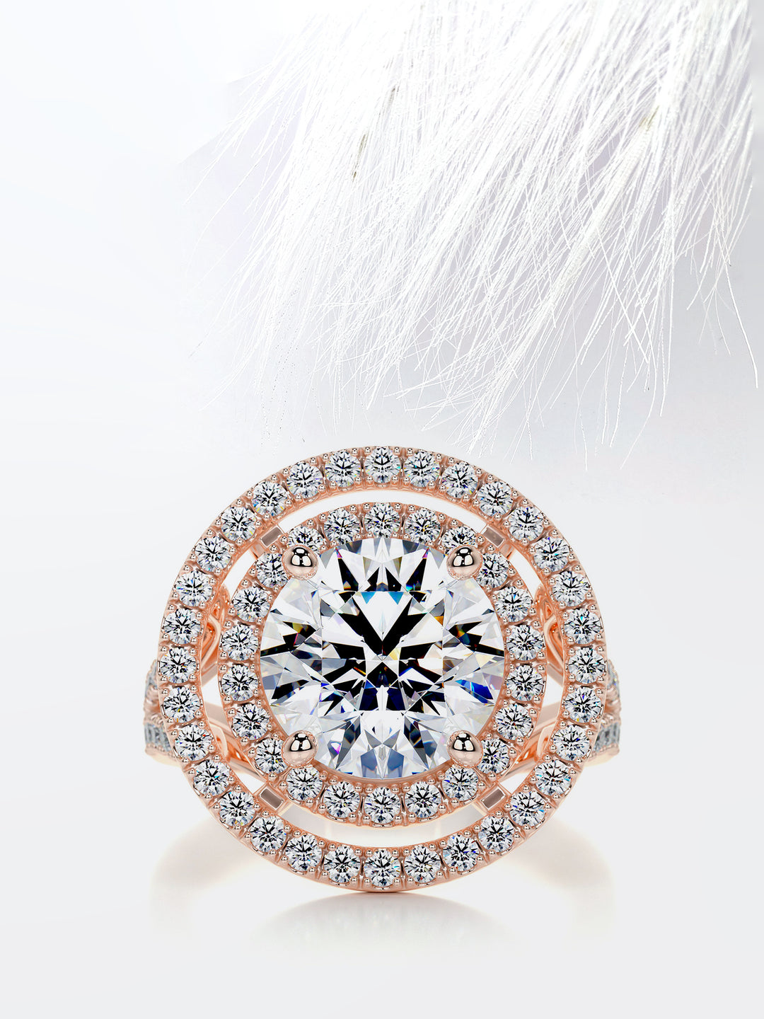 4.0CT Antique Round Diamond Natalie Portman Engagement Ring