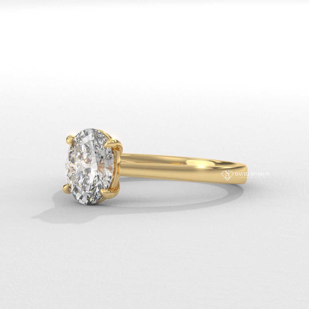 2.0CT-3.0CT Oval Moissanite Diamond Solitaire Engagement Ring