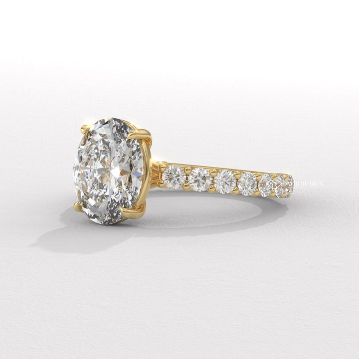 1.50CT-2.50CT Oval Moissanite Diamond Pave Engagement Ring