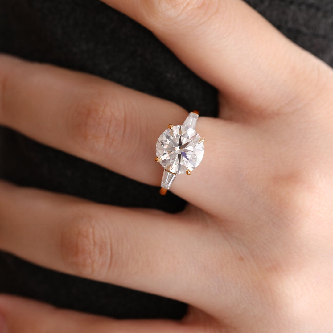 4 Carat Old European Cut Diamond Ring5ct OEC Diamond Three Stone Engagement RingOld European Round Brilliant Trilogy