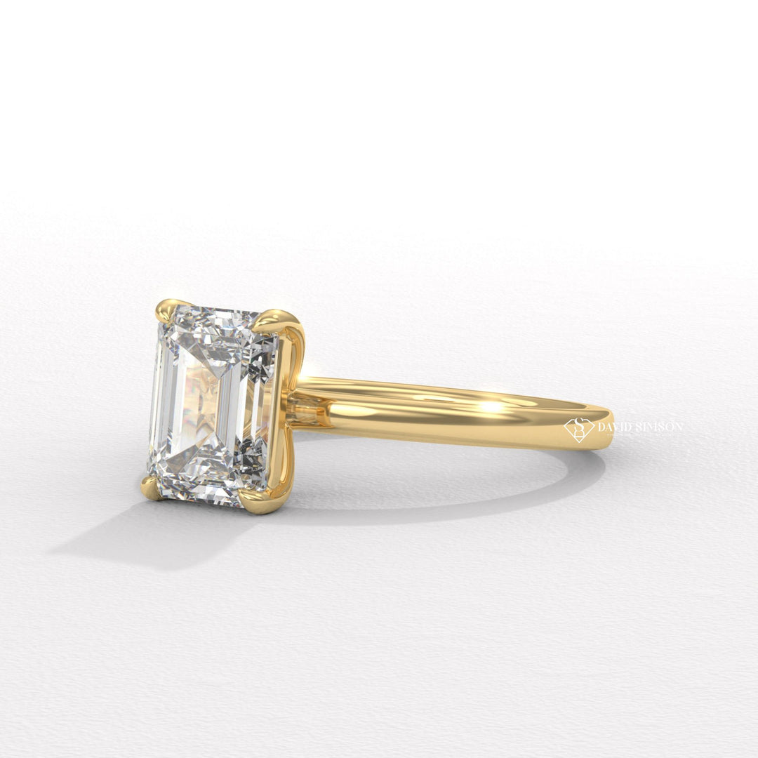 1.50CT-2.50CT Emerald Solitaire Moissanite Diamond Engagement Ring