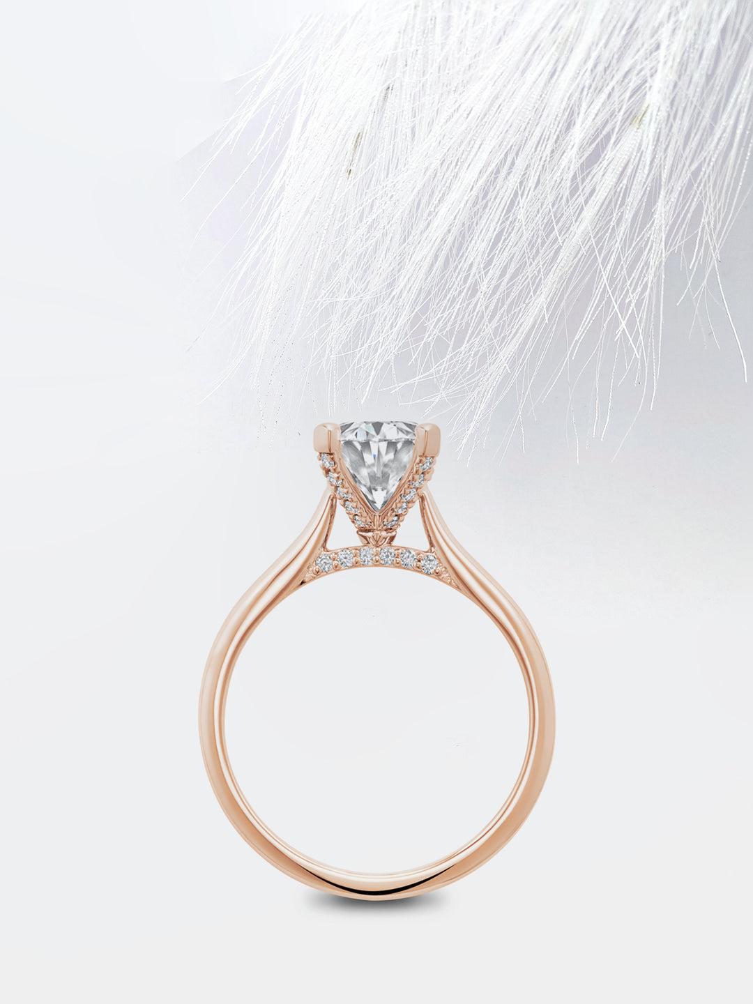 0.75CT Oval Cut Moissanite Bridge Diamond Engagement Ring