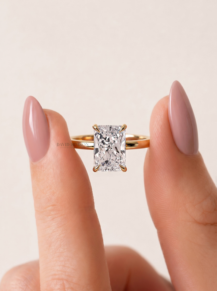2.0CT-3.0CT Radiant Lab Grown Diamond Solitaire Engagement Ring