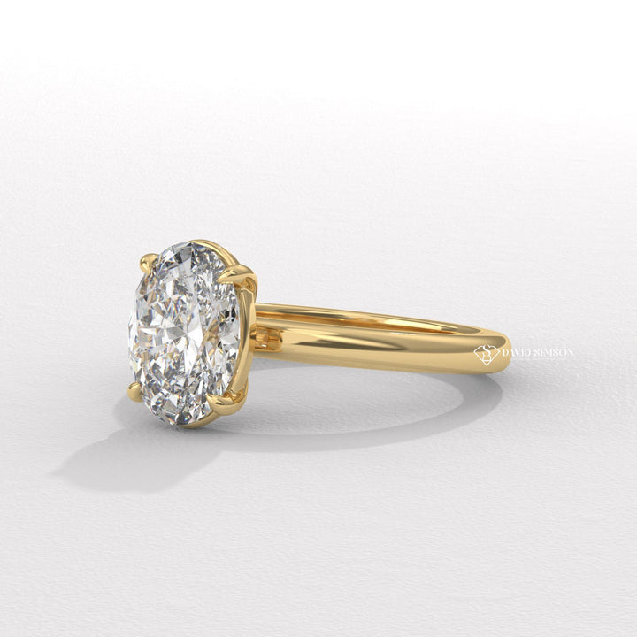 2.50CT-3.50CT Oval Moissanite Diamond Solitaire Engagement Ring