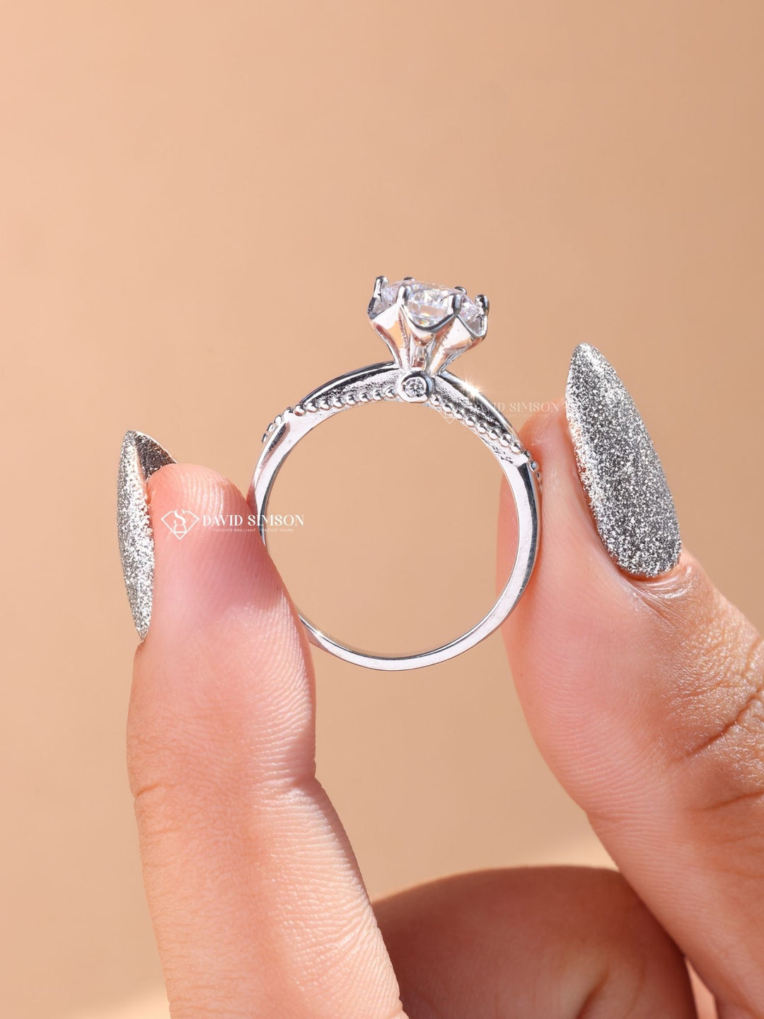 1.50CT-2.50CT Round Cut Moissanite Diamond Vintage Solitaire Engagement Ring