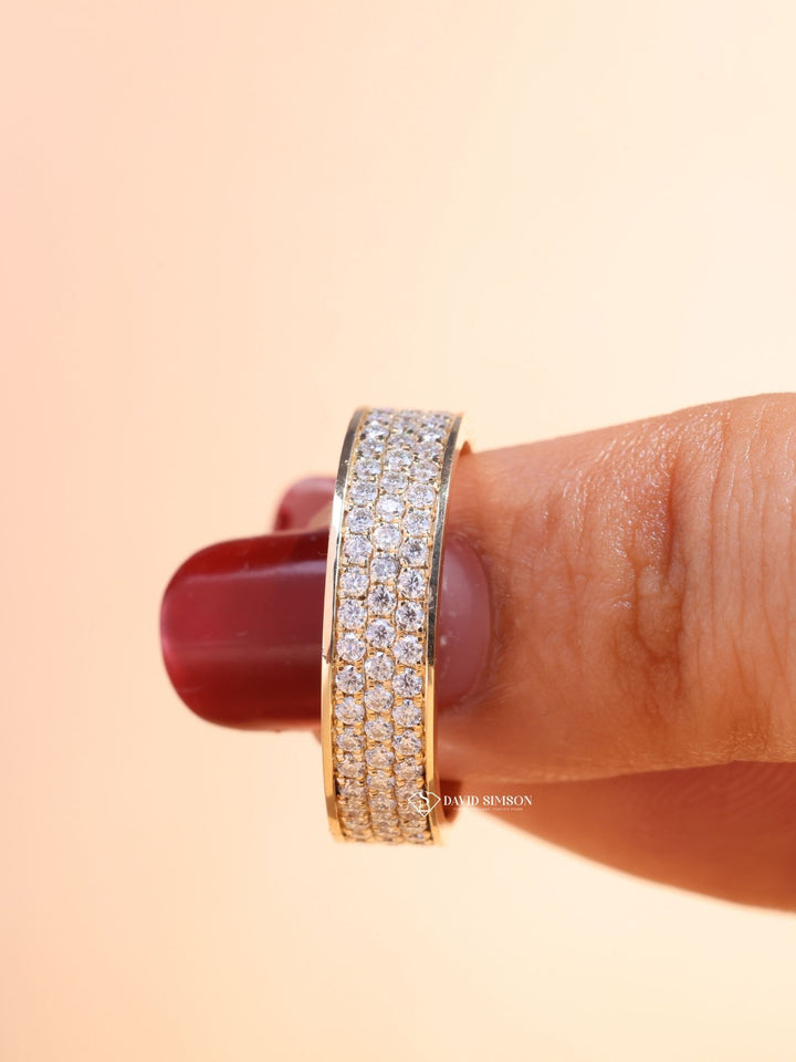 5mm Round Cut Moissanite Men's Diamond Wedding Band