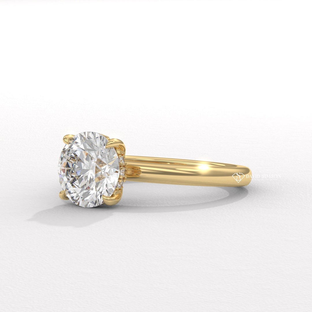 2.50CT-3.50CT Round Moissanite Solitaire Diomond Hidden Halo Engagement Ring