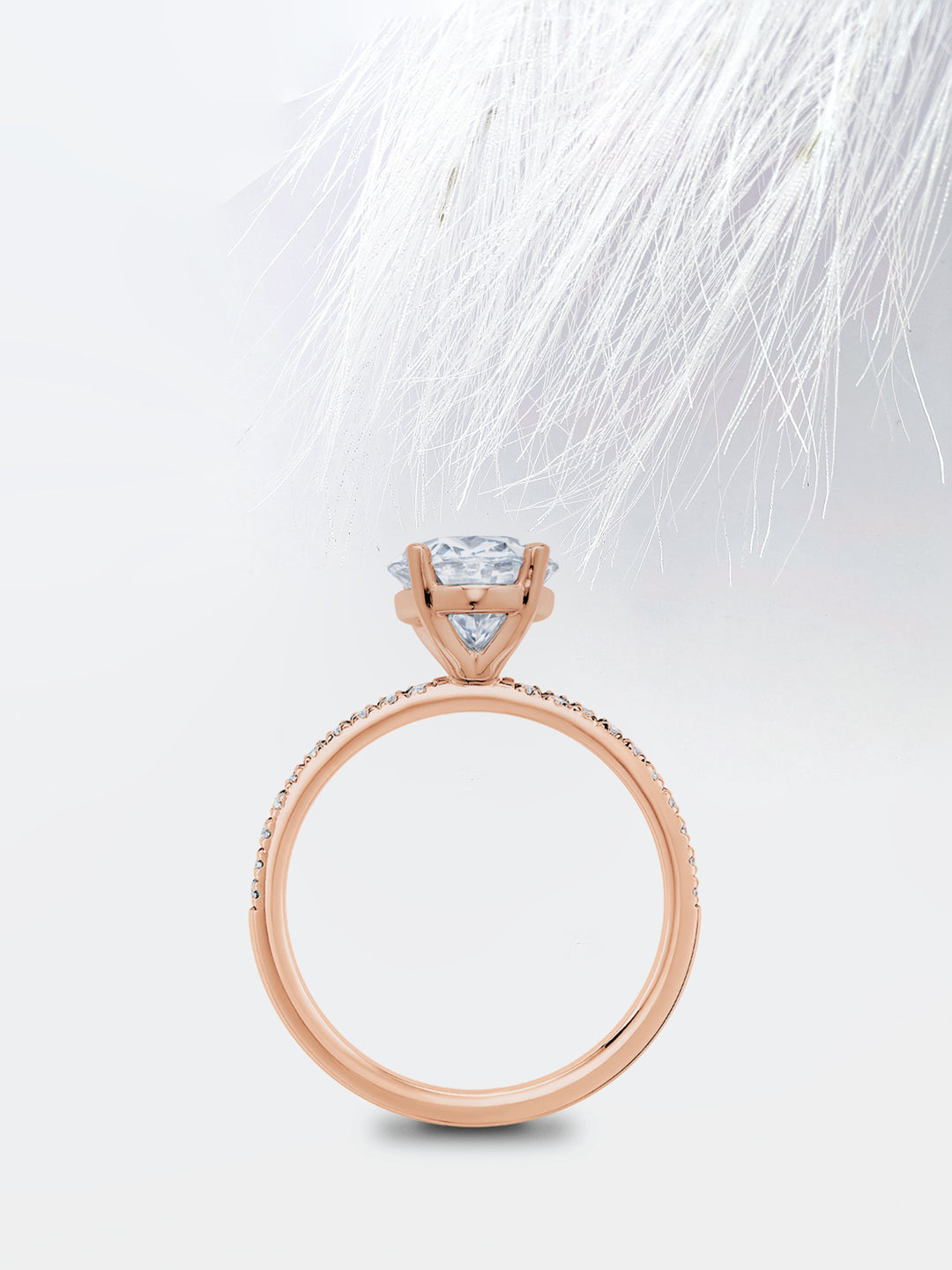 0.75CT Emerald Cut Moissanite Pave Diamond Engagement Ring