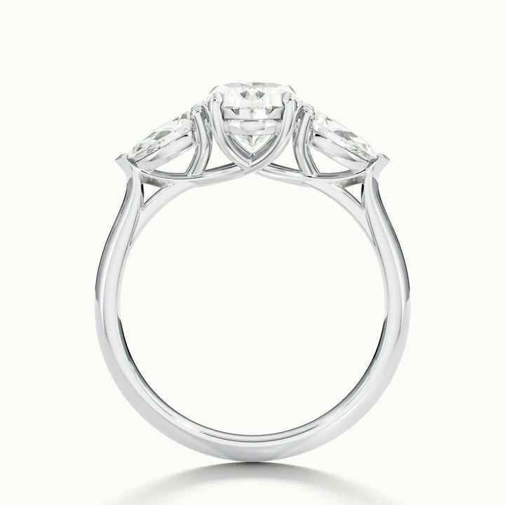 2.0CT Oval Cut Three Stone Diamond Moissanite Engagement Ring