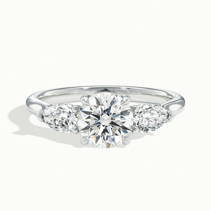 1.0CT Round Cut Three Stone Diamond Moissanite Engagement Ring