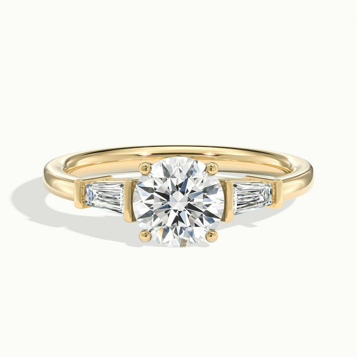 2.0CT Round Cut Moissanite Three Stone Diamond Engagement Ring