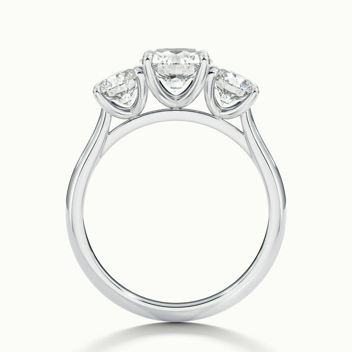 2.0CT Round Cut Three Stone Moissanite Diamond Engagement Ring