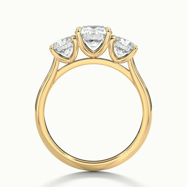 2.0CT Round Cut Three Stone Moissanite Diamond Engagement Ring