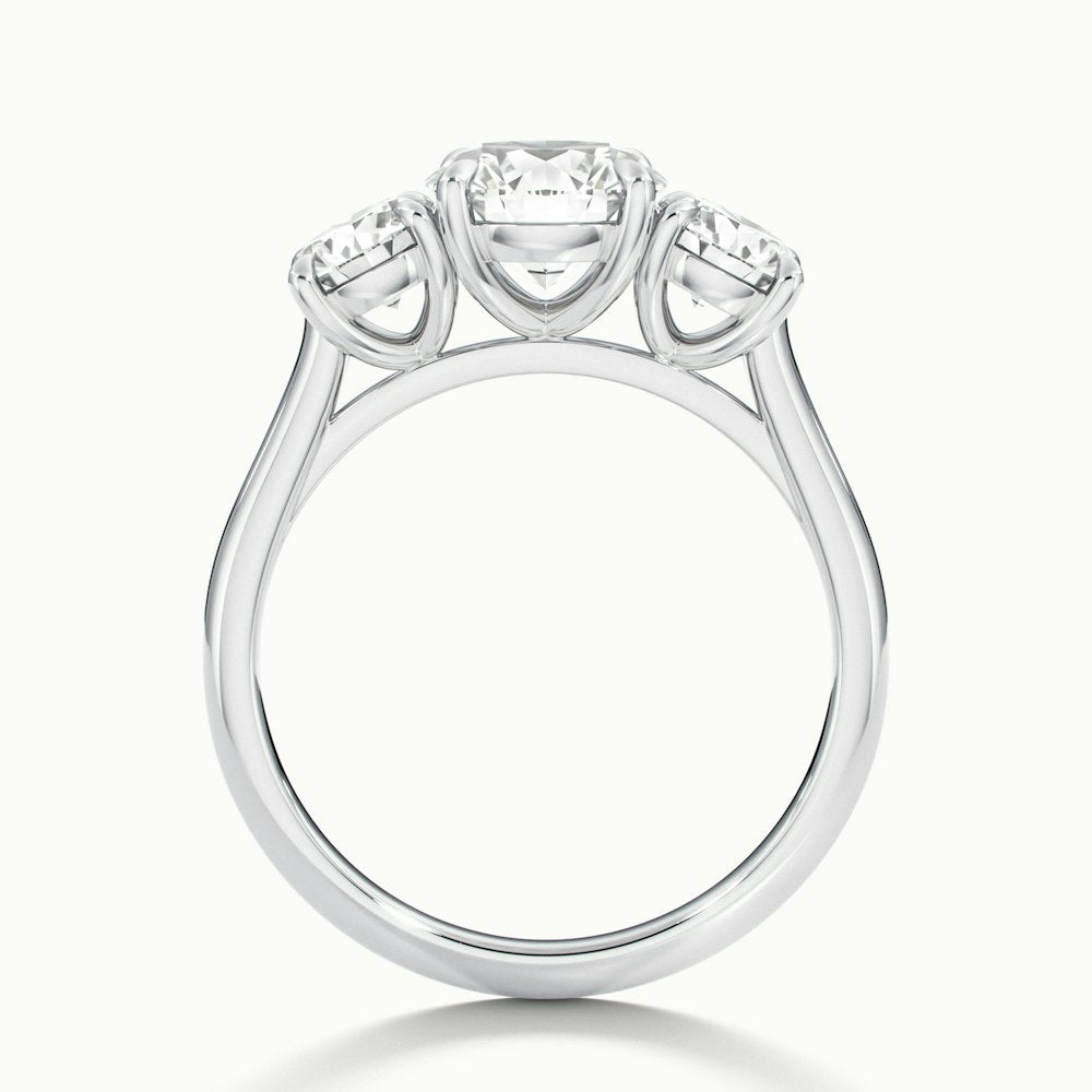 2.0CT Round Cut Moissanite Three Stone Diamond Engagement Ring