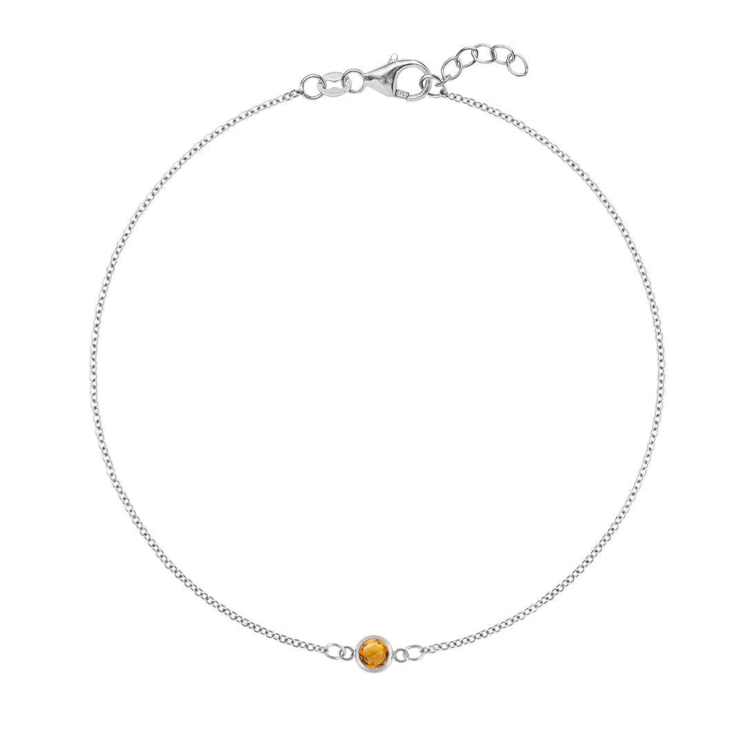 0.25CT Round Citrine Diamond November Birthstone Bracelet for Her