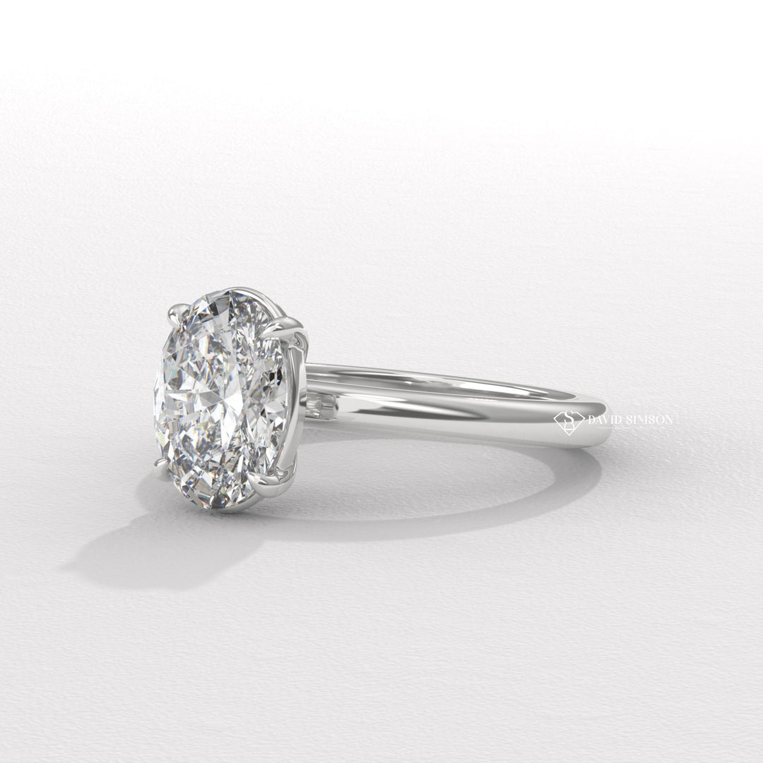 2.50CT-3.50CT Oval Moissanite Diamond Solitaire Engagement Ring