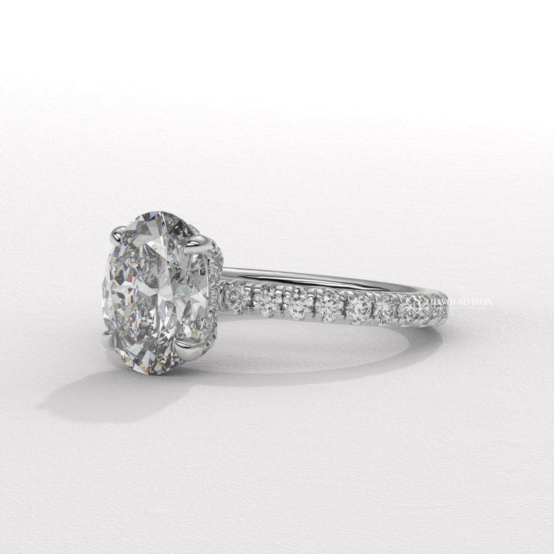 2.0CT-3.0CT Oval Shape Moissanite Diomond Pave Engagement Ring