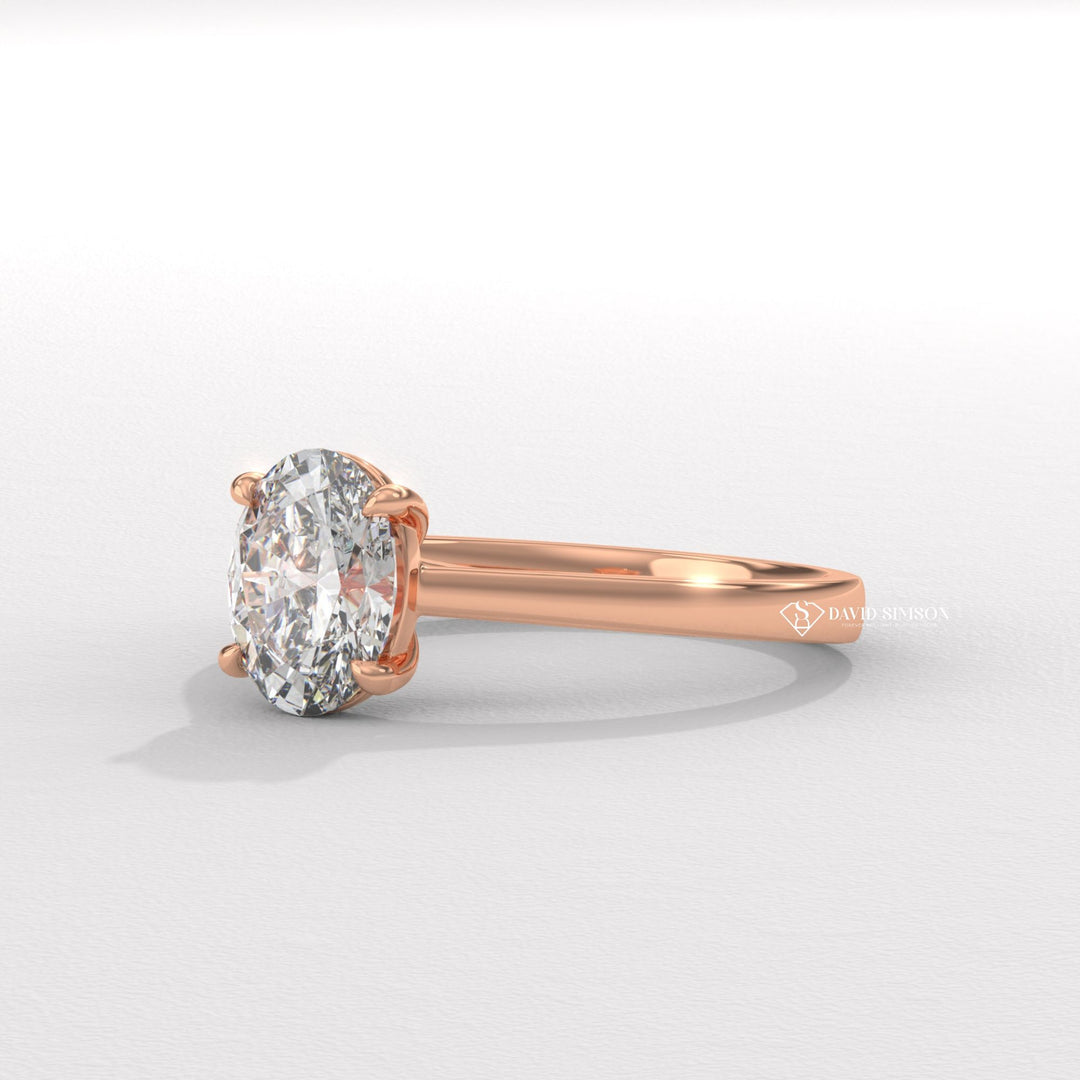 2.0CT-3.0CT Oval Moissanite Diamond Solitaire Engagement Ring