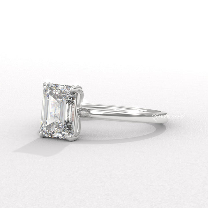 1.50CT-2.50CT Emerald Solitaire Moissanite Diamond Engagement Ring