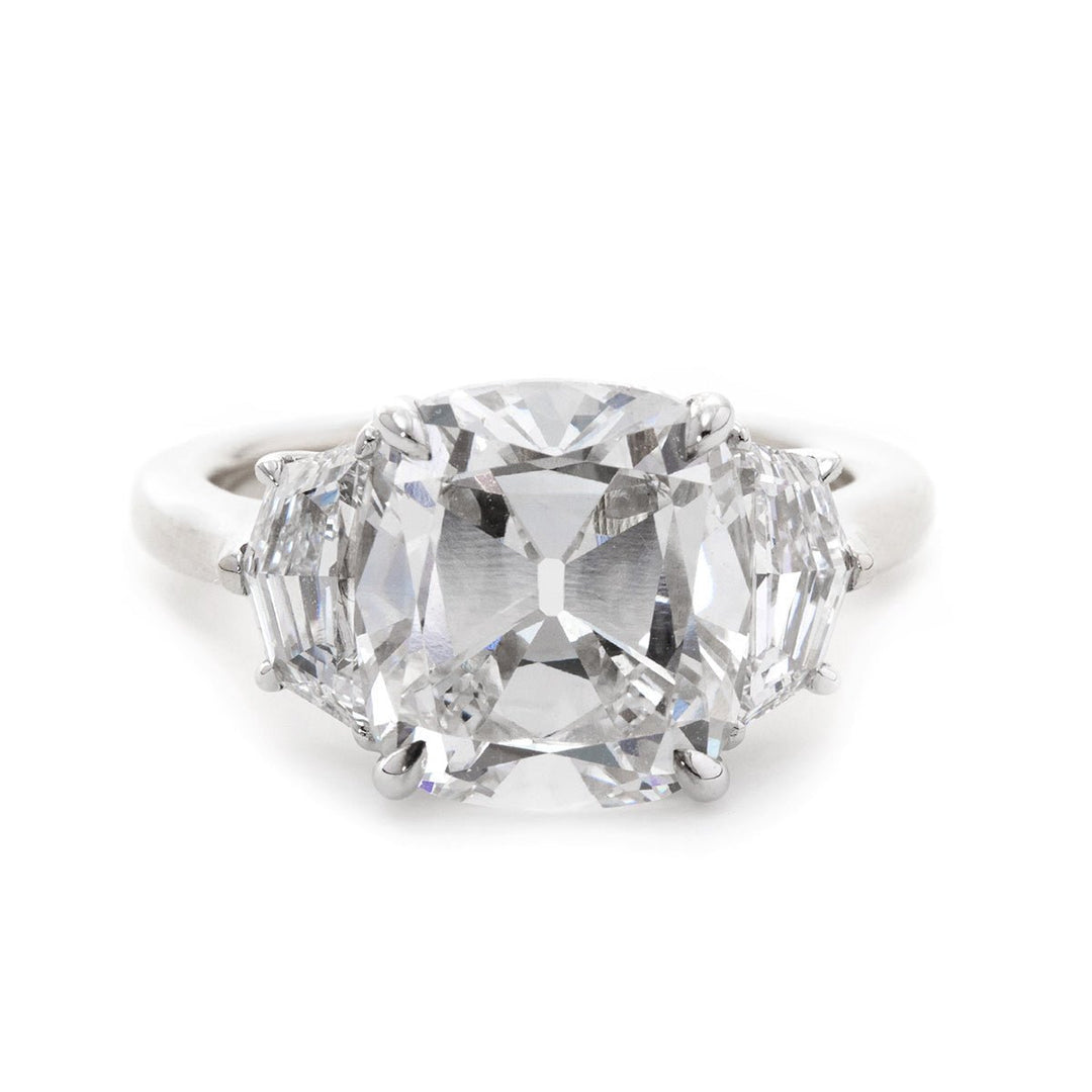 Antique Style Elongated Cushion RingLarge Old Mine Cut Engagement Ring5ct Lab Grown Old Mine CushionElongated Cushion Diamond with Side Stones5.5 Carat Cushion Cut Diamond RingVintage Style Elongated Cushion Engagement Ring