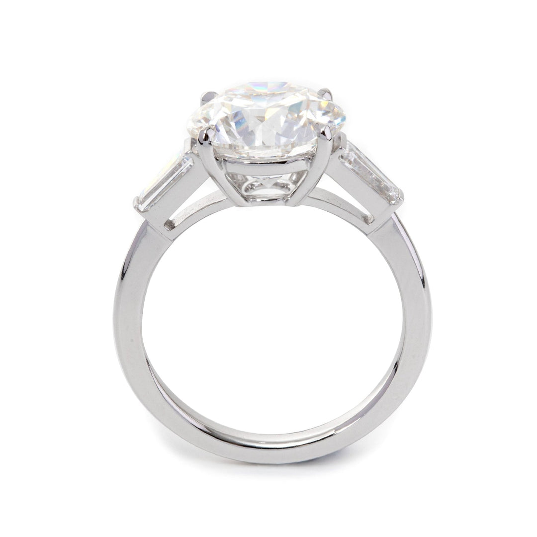 Antique Style Three Stone Diamond Ring5ct Old European Cut Diamond PriceOEC Diamond with Side StonesHigh Carat Antique Round Engagement RingThree Stone Old European Cut SettingCustom 5 Carat OEC Diamond Ring