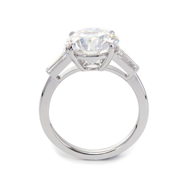 Antique Style Three Stone Diamond Ring5ct Old European Cut Diamond PriceOEC Diamond with Side StonesHigh Carat Antique Round Engagement RingThree Stone Old European Cut SettingCustom 5 Carat OEC Diamond Ring
