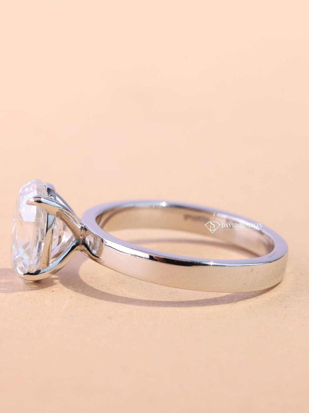 1.50CT-2.50CT Oval Cut Moissanite Diamond Thick Band Engagement Ring