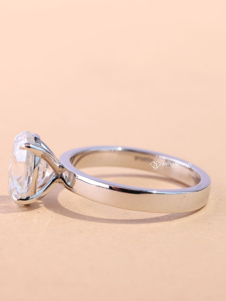 1.50CT-2.50CT Oval Cut Moissanite Diamond Thick Band Engagement Ring