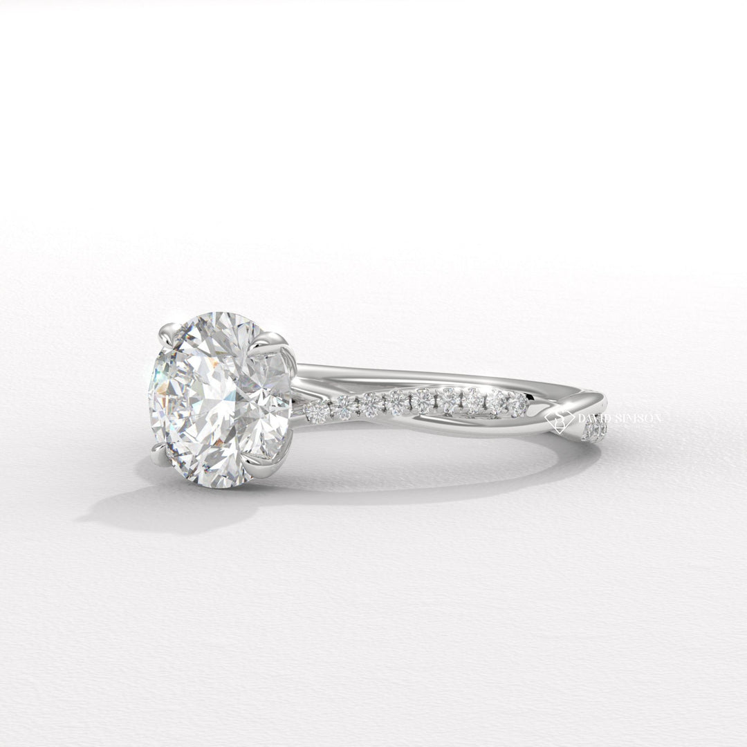 1.0CT-3.0CT Round Moissanite Infinity Diamond Engagement Ring