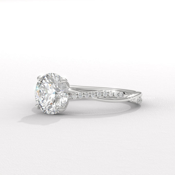 1.0CT-3.0CT Round Moissanite Infinity Diamond Engagement Ring