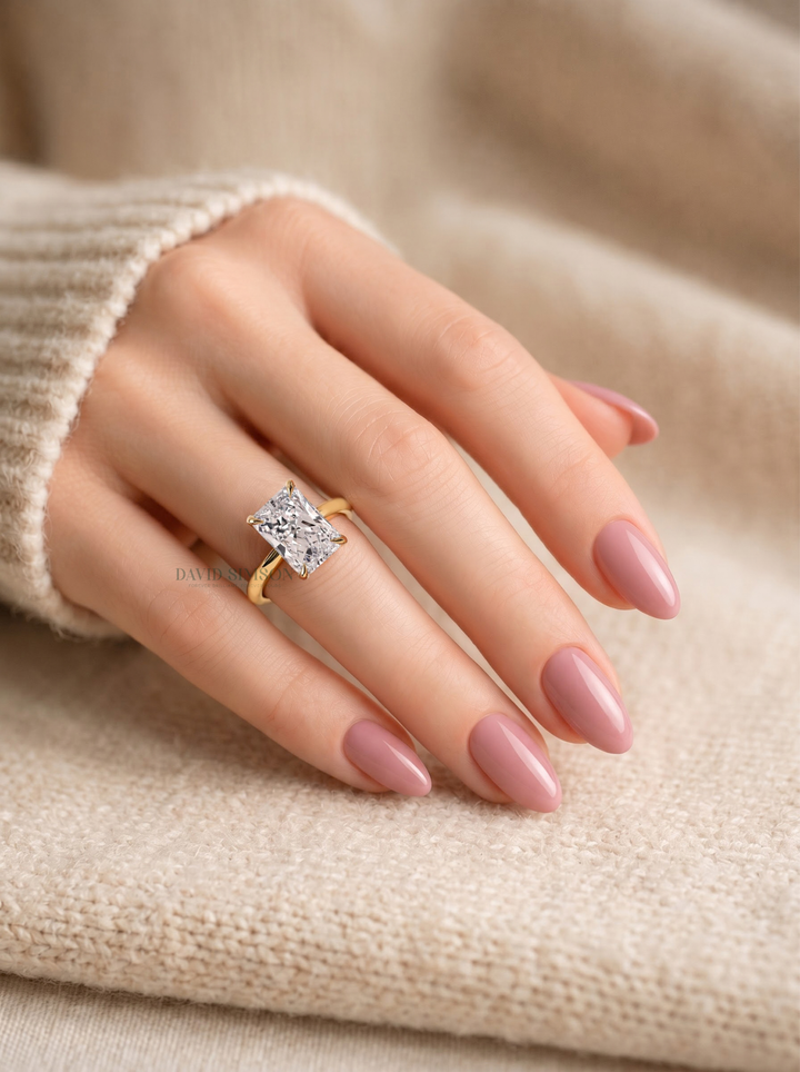 2.0CT-3.0CT Radiant Lab Grown Diamond Solitaire Engagement Ring