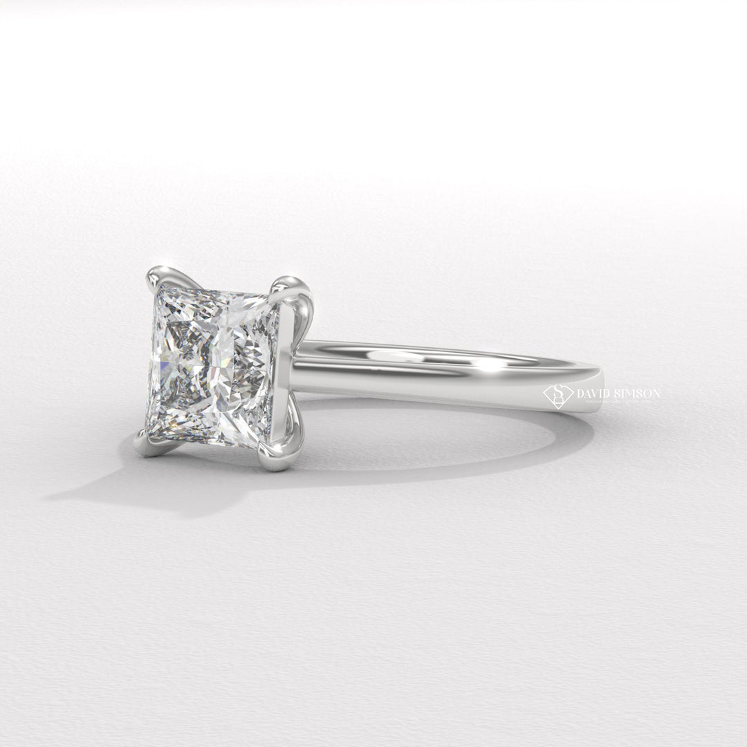 1.50CT-2.50CT Princess Moissanite Solitaire Diamond Engagement Ring