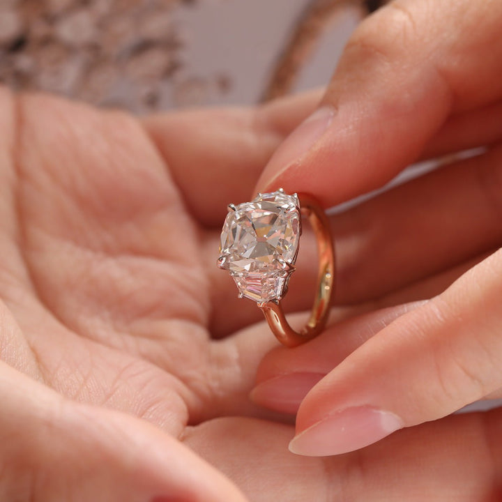  Chunky Facet Cushion Cut Diamond19. Vintage Inspired Three Stone Ring20. Dream Elongated Cushion Engagement Ring21. 5ct Diamond Ring Inspiration22. Elongated Cushion with Cadillac Side Sto