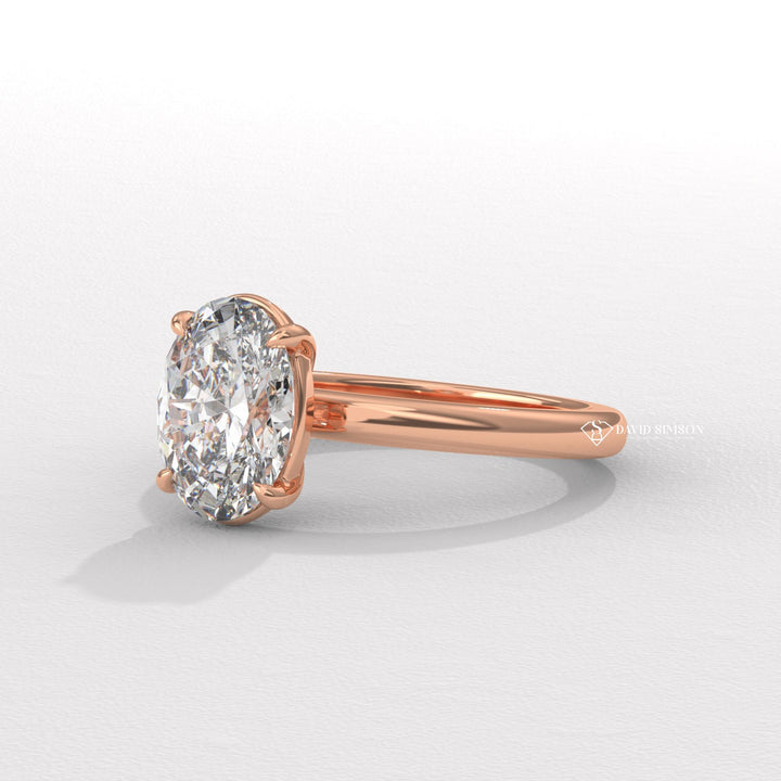 2.50CT-3.50CT Oval Moissanite Diamond Solitaire Engagement Ring