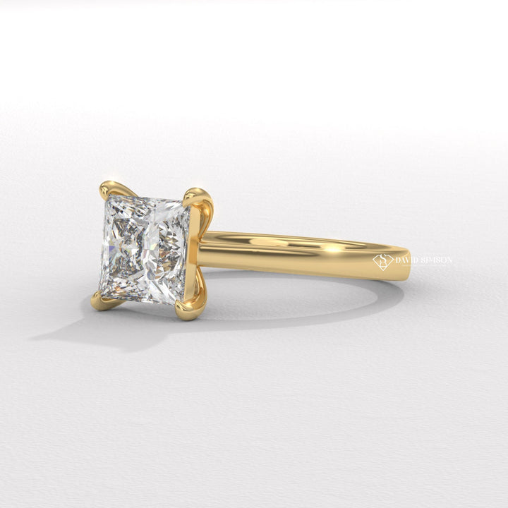 1.50CT-2.50CT Princess Moissanite Solitaire Diamond Engagement Ring
