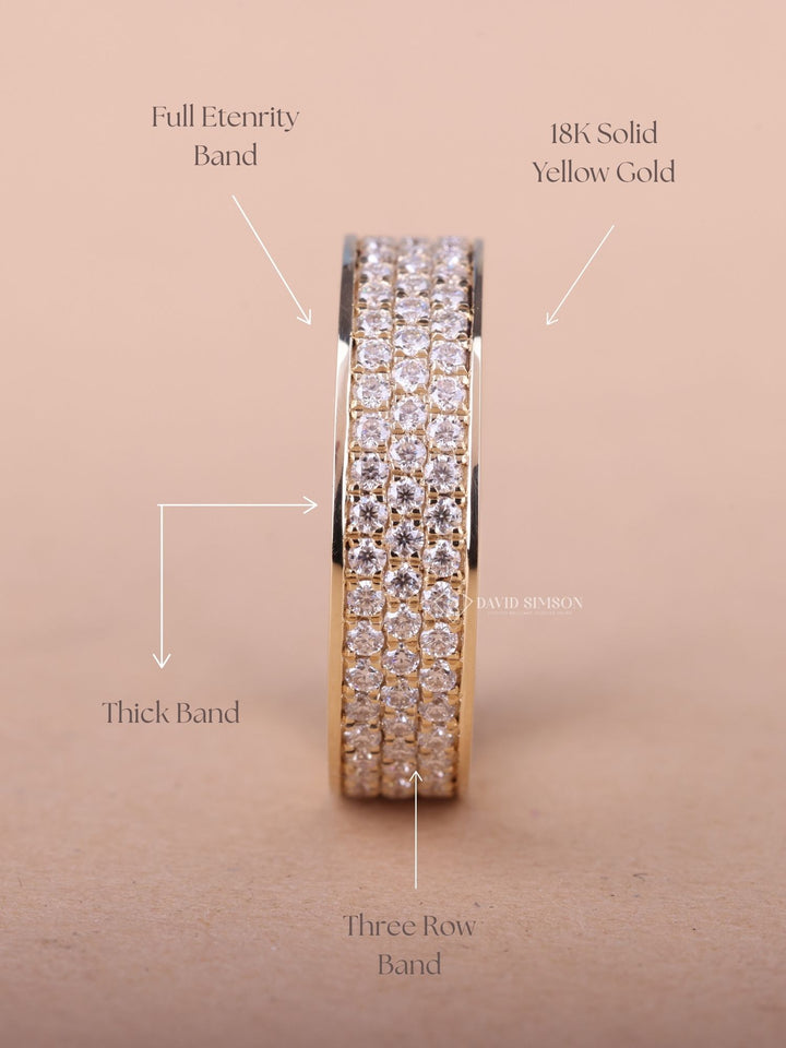 5mm Round Cut Moissanite Men's Diamond Wedding Band