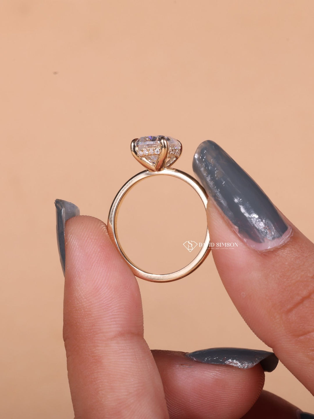 2.50CT-3.50CT Cushion Cut Moissanite Hidden Halo Diamond Engagement Ring