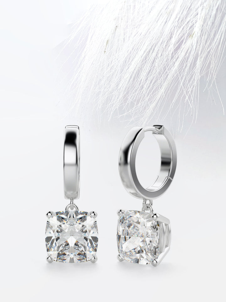 Cushion Cut Moissanite Renee Diamond Earrings for Women