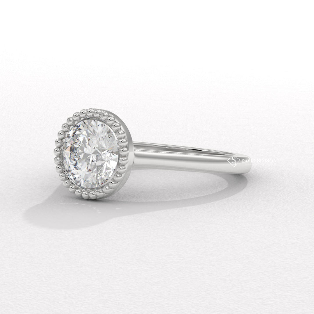 2.0CT-4.0CT Bezel Set Round Moissanite Diamond Vintage Engagement Ring