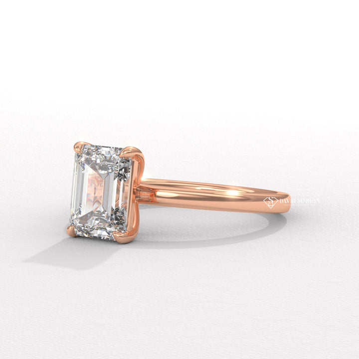 1.50CT-2.50CT Emerald Solitaire Moissanite Diamond Engagement Ring