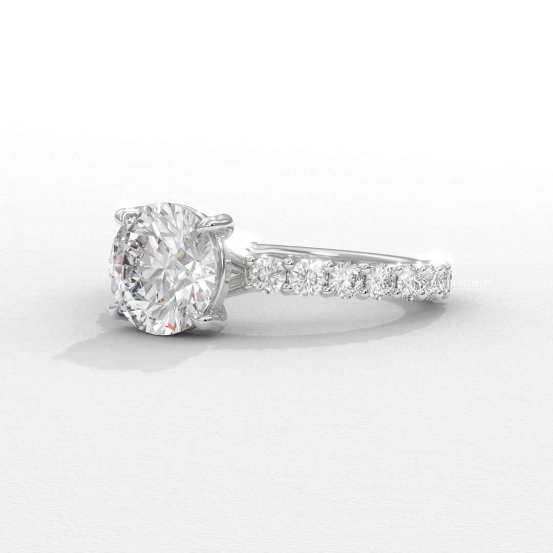 1.50CT-2.50CT Round Moissanite Diamond Pave Engagement Ring