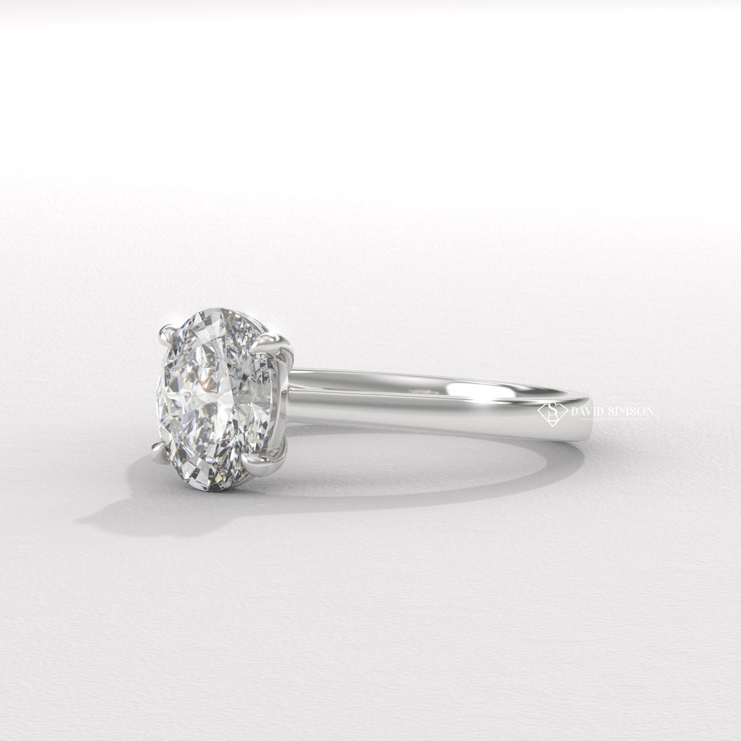 2.0CT-3.0CT Oval Moissanite Diamond Solitaire Engagement Ring