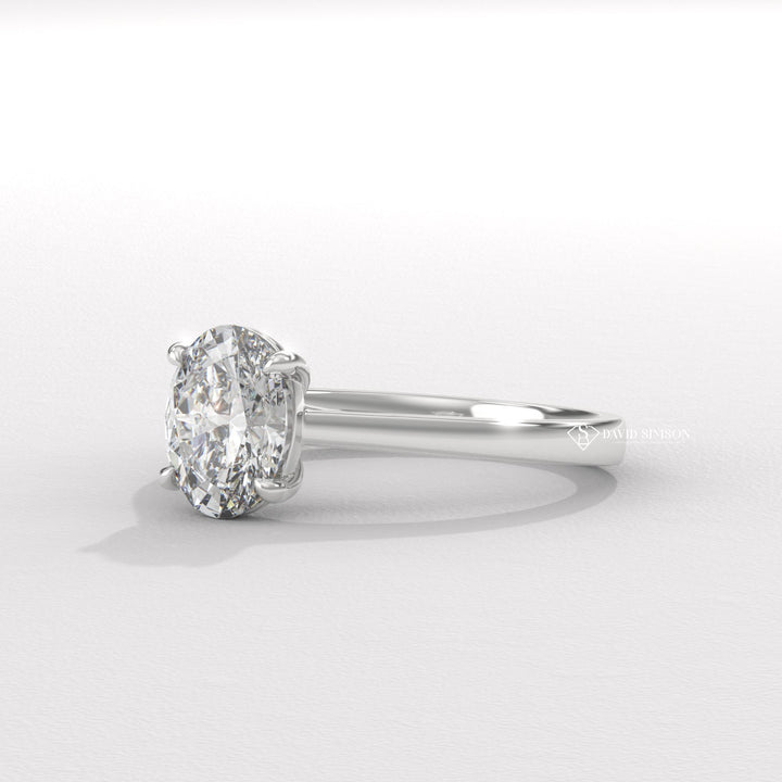 2.0CT-3.0CT Oval Moissanite Diamond Solitaire Engagement Ring