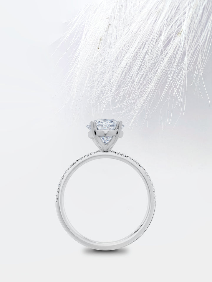 0.75CT Heart Cut Pave Moissanite Diamond Engagement Ring